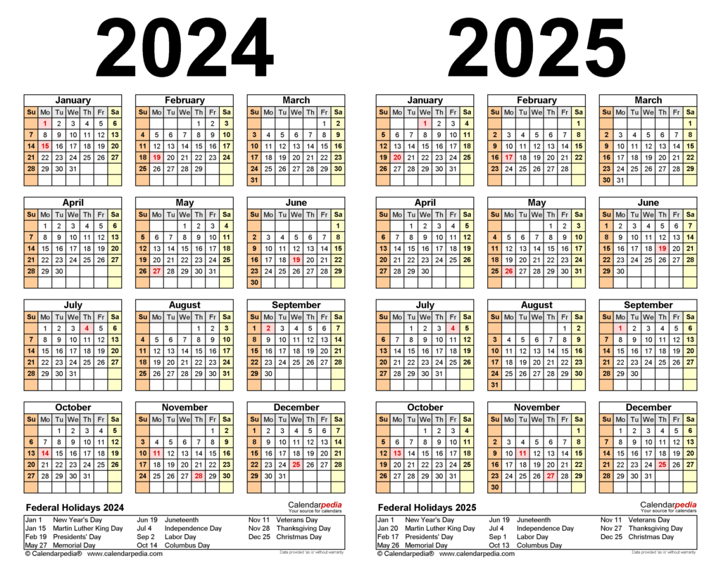 2023 2025 Calendar Printable Template Calendar