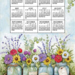 2024 Calendar Towel 3454 Home Floral only 1 Remaining