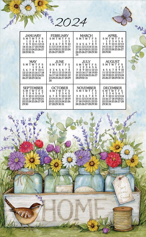 2024 Calendar Towel 3454 Home Floral only 1 Remaining 