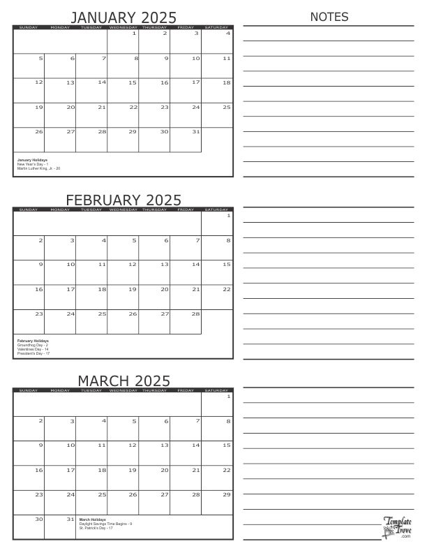 2025 3 Month Calendar Printable 1 Ines Abagail