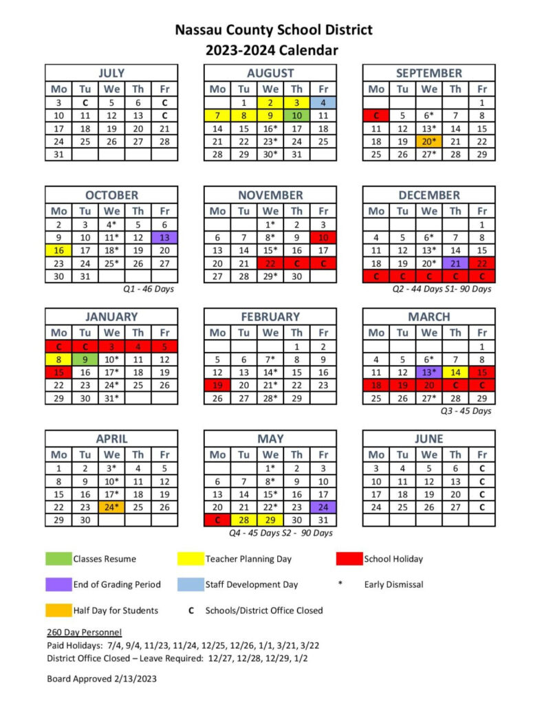 2025 And 2025 School Calendar Nassau County Kris Shalne