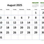 2025 August Calendar With Holidays Printable Kalie Marilin