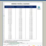 2025 Biweekly Payroll Calendar Template Excel Download 2020 Aile Stephine