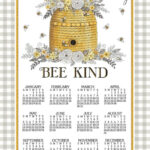 2025 Calendar Towel 3477 Bee Kind