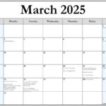 2025 March Calendar With Holidays Stephen Mathis
