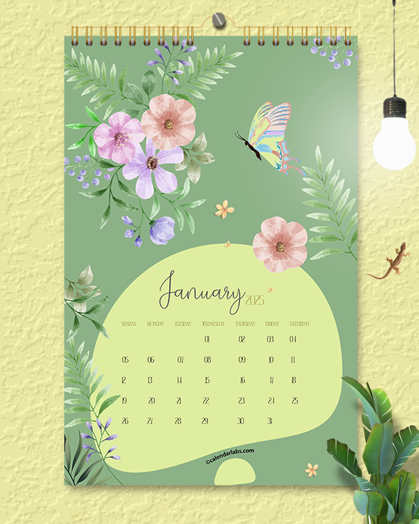2025 Wall Calendar Floral Ideas Kiah Selene