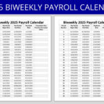 Biweekly Payroll Calendar 2025 MS Editable Word Pay Period Start End