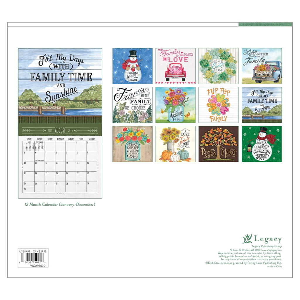 Buying Family Matters Calendar 2025 Legacy Art Work By Deb Strain 