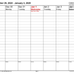Calendarpedia 2025 Weekly Calendar Printable Templates Anthea Corrina