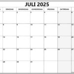 Juli 2025 Kalender Nederlandse Kalender Juli