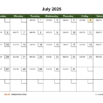 July 2025 Calendar With Day Numbers WikiDates