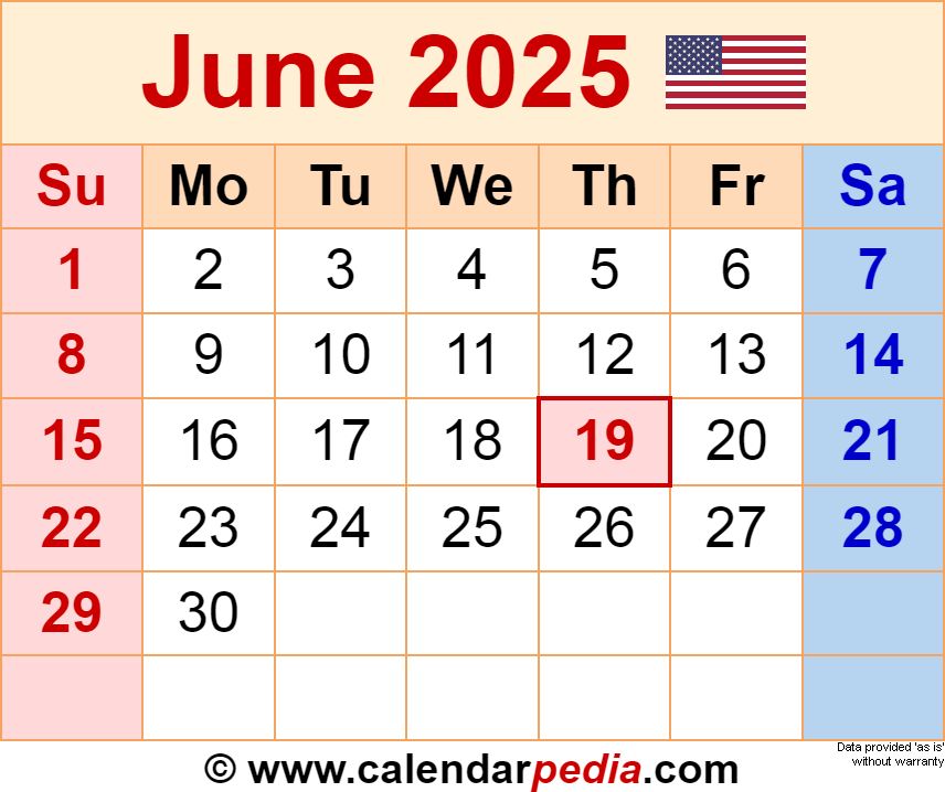 June 2025 Calendar
