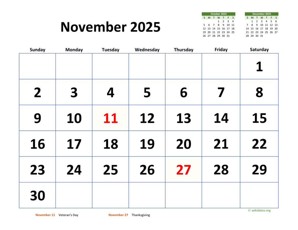 Kalender 2025 November Deina Eveline