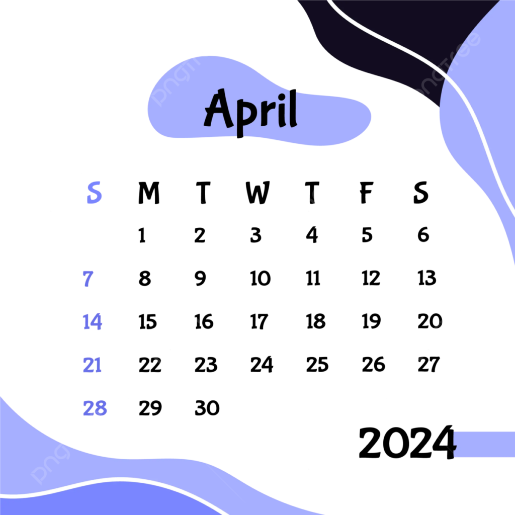 Kalendervektor F r April 2024 Kalender April 2024 April 2024 