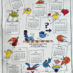Les Shadoks 2025 Calendar Tea Towel