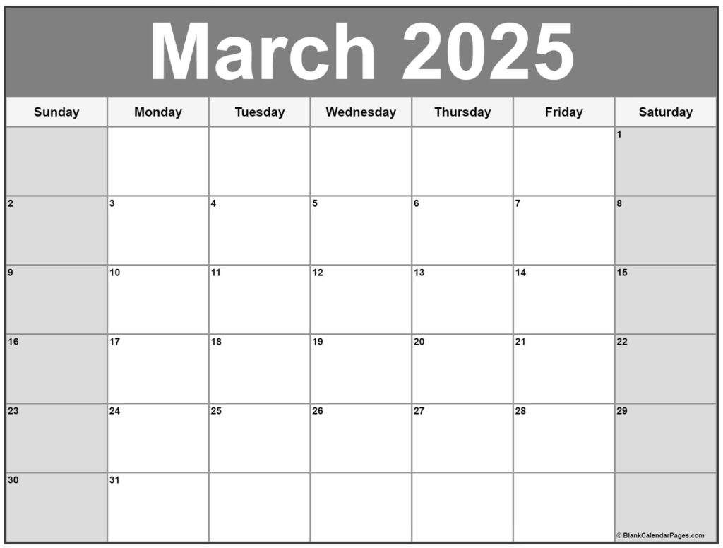 March Calendar 2025 Printable Free Plan Your Month Effectively 
