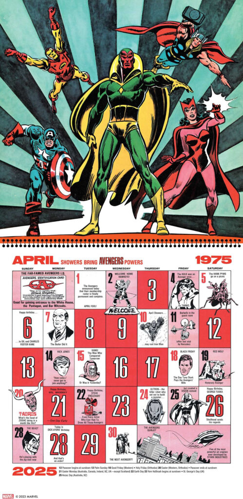 Mighty Marvel 2025 Wall Calendar Book Summary Video Official 