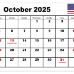 Oct 2025 Calendar Holidays Ardis Britney