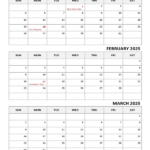 Printable 3 Month Calendar 2025 Pdf Fillable Sean Dowd