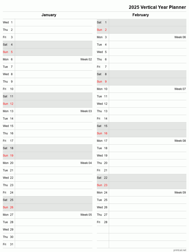 Template Planner 2025 Brana Chryste