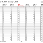 Weekly Calendar Printable 2025 Emmy Sharleen