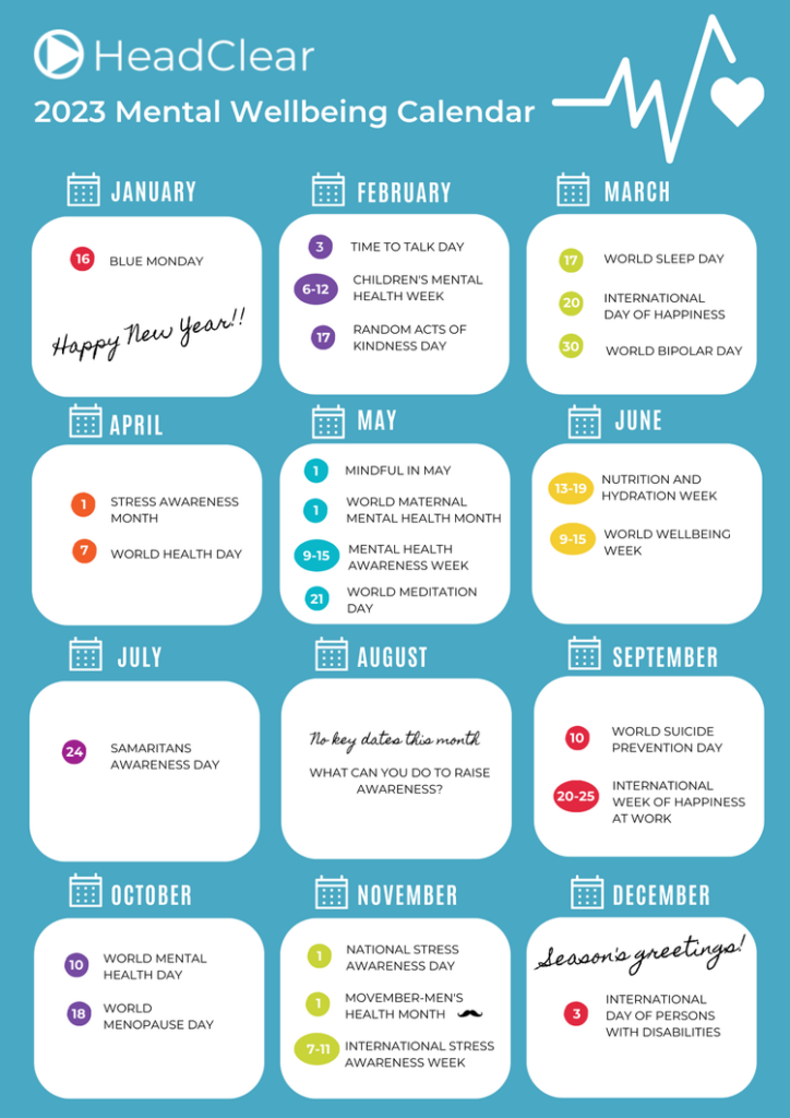 Wellbeing Calendar 2024 Printable Word Searches