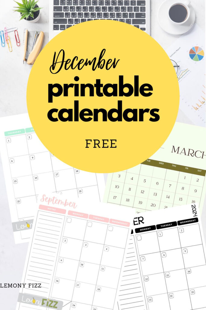15 Printable December Calendars Organize Your End Of The Year