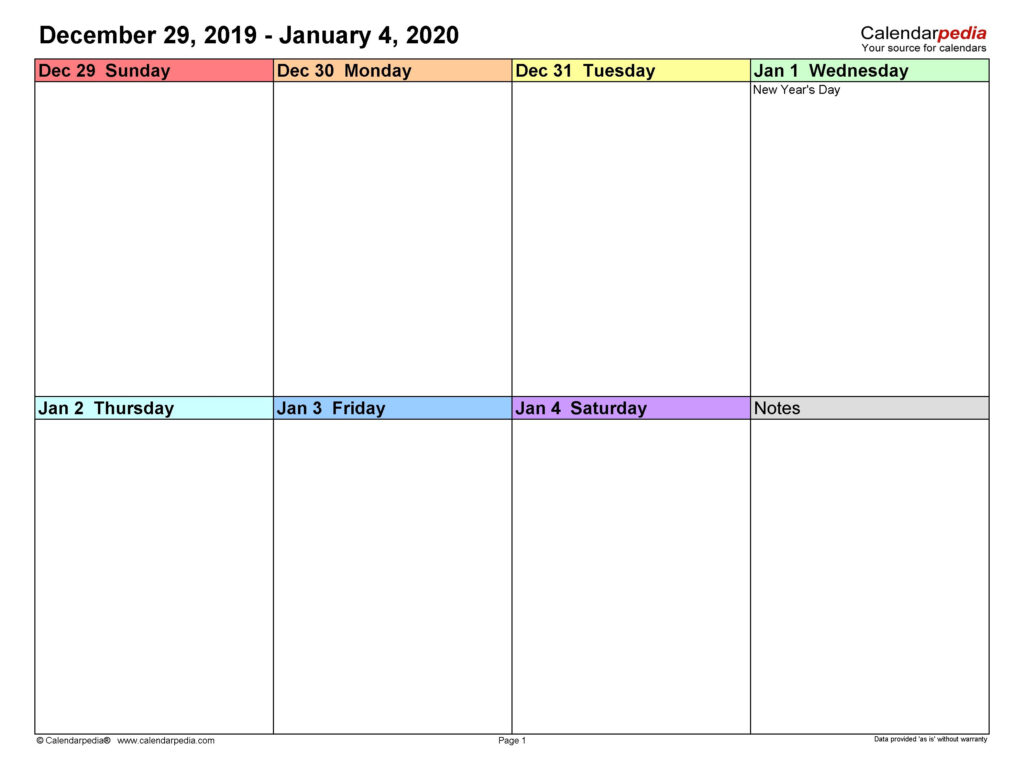 2 Week Calendar Template Free Weekly Calendar Template Free Calendar 