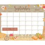 2023 September Printable Editable Calendar Fall Calendar Etsy