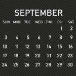 2023 September White Calendar Download PNG Citypng