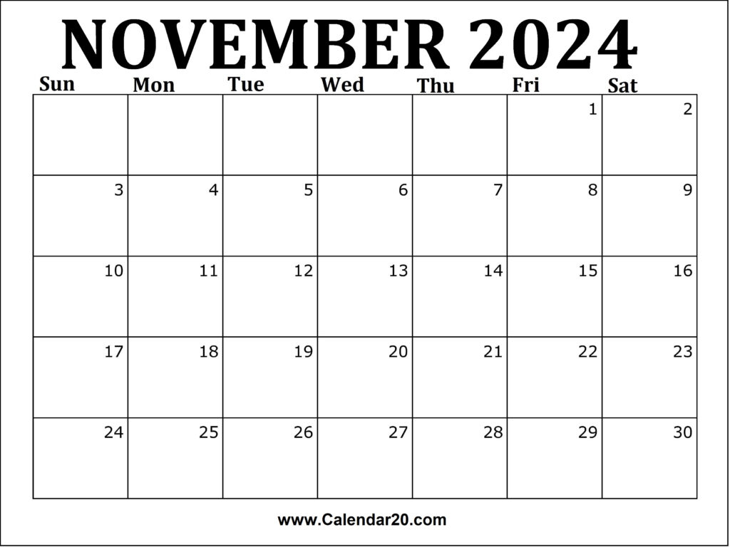 2024 Calendar Nov Dulsea Caralie