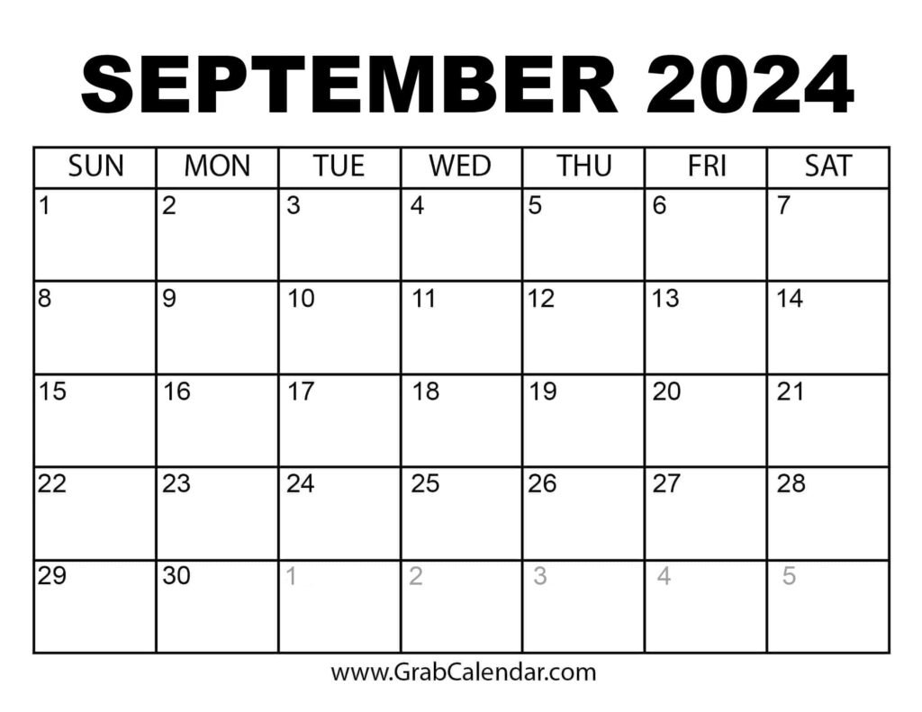 2024 Calendar September Alvira Marketa