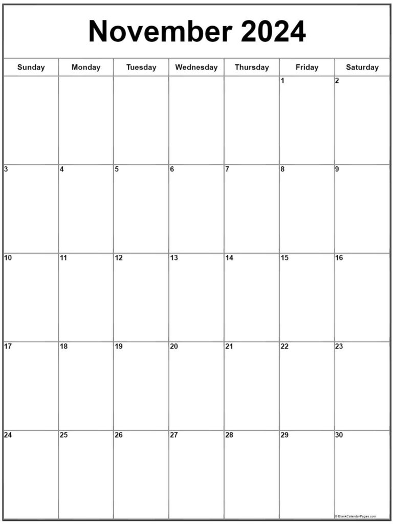 2024 Printable November Calendar Template April 2024 Calendar