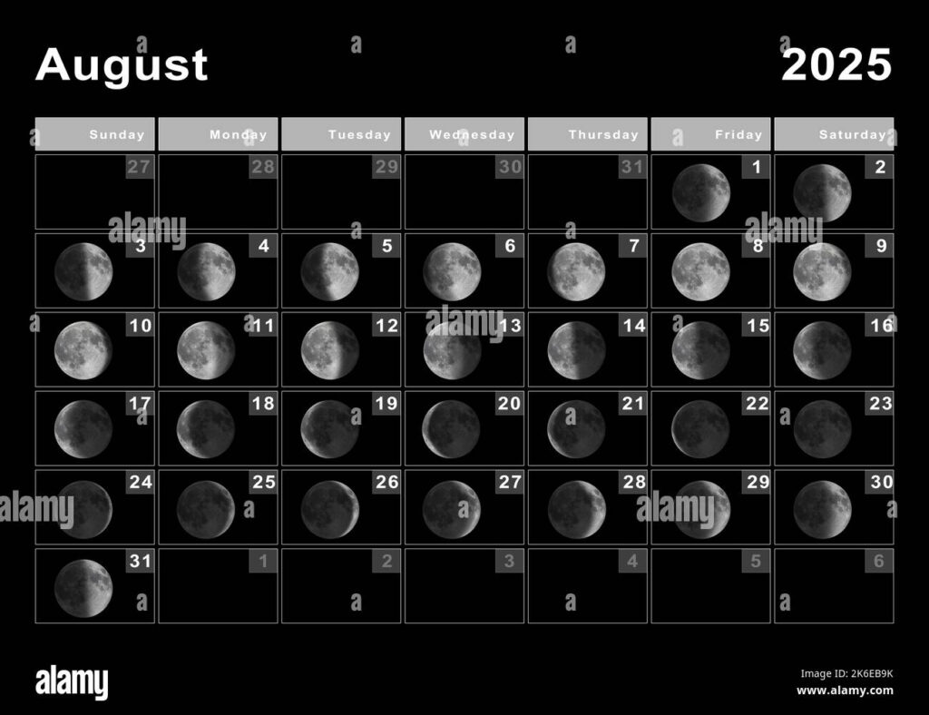 2025 August Moon Calendar Joshua K Bardolph