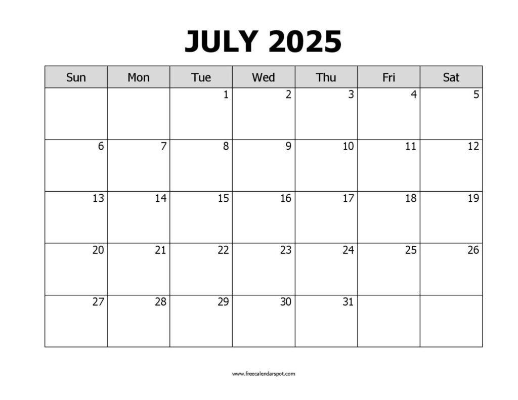 2025 Monthly Calendar Printable January To December 