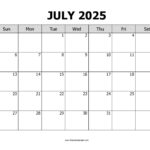2025 Monthly Calendar Printable January To December