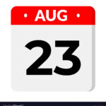 23 August Calendar Icon Royalty Free Vector Image
