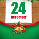 24th December Date On Calendar Royalty Free Vector Image