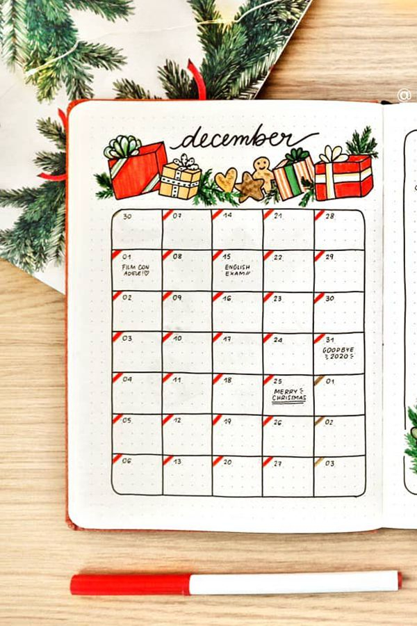 25 December Bullet Journal Ideas Monthly Pages For December