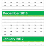 3 Month Calendar November December January June Calendar Printable