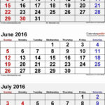 3 Month Vertical Calendar Printable July