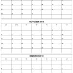 3 Monthly October November December 2018 Calendar Editable Template 3