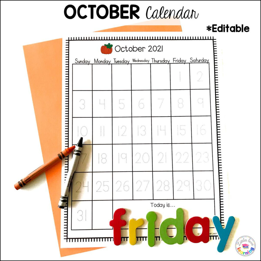 9 Best Images Of Kindergarten Printable Calendar Month By Month Free 