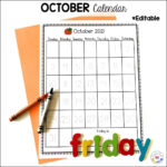 9 Best Images Of Kindergarten Printable Calendar Month By Month Free