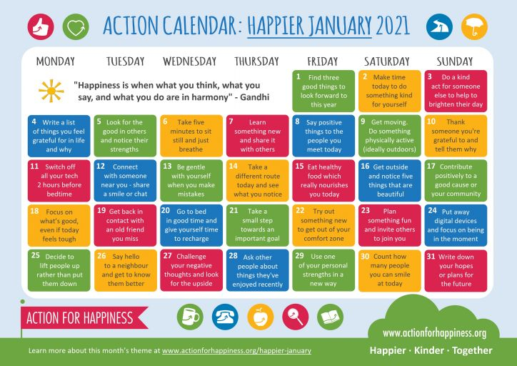 Action For Happiness Calendar November 2025 Usa Aggie Arielle