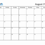 August 1945 Monthly Calendar PDF Word Excel