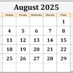 August 2023 Calendar Free Printable Calendars