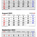 August 2023 Calendar Templates For PDF Excel And Word