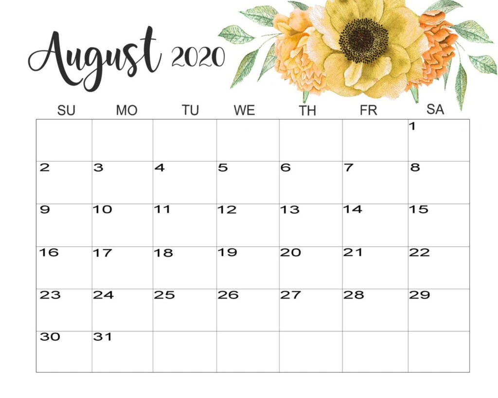 August 2023 Cute Calendar Printable Word Searches