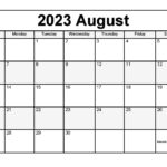August 2023 Printable Monthly Calendar August 2023 Monthly Calendar